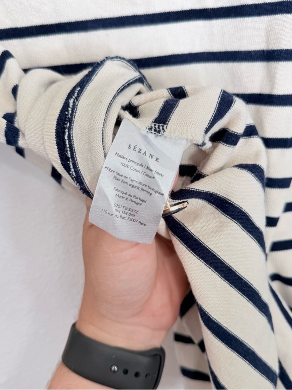 Sezane Colette Mariniere Ecru Stripe Top Women’s Size X-Large - Picture 7 of 7